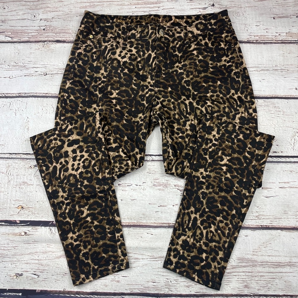 Jennifer Lopez Leopard Skinny Stretch Jeans 10